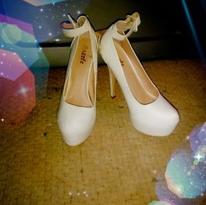 White  stilettos!
